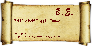 Bárkányi Emma névjegykártya