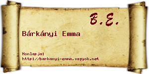 Bárkányi Emma névjegykártya