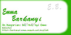 emma barkanyi business card